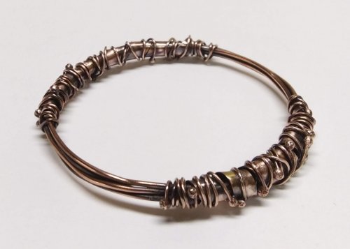 Judy Larson's Chaos Scrap Wrap Jewelry - , Contemporary Wire Jewelry, Wire Wrapping, Wrapping, Wire Wrapping Jewelry, Butane Torch, Soldering, Solder, Patina to bring out the beautiful design and texture 